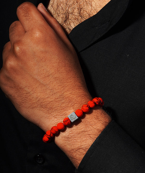 Red Turquoise Stone Beads Bracelet